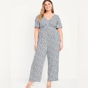 XXL Old Navy Waist-Defined Puff-Sleeve Jumpsuit